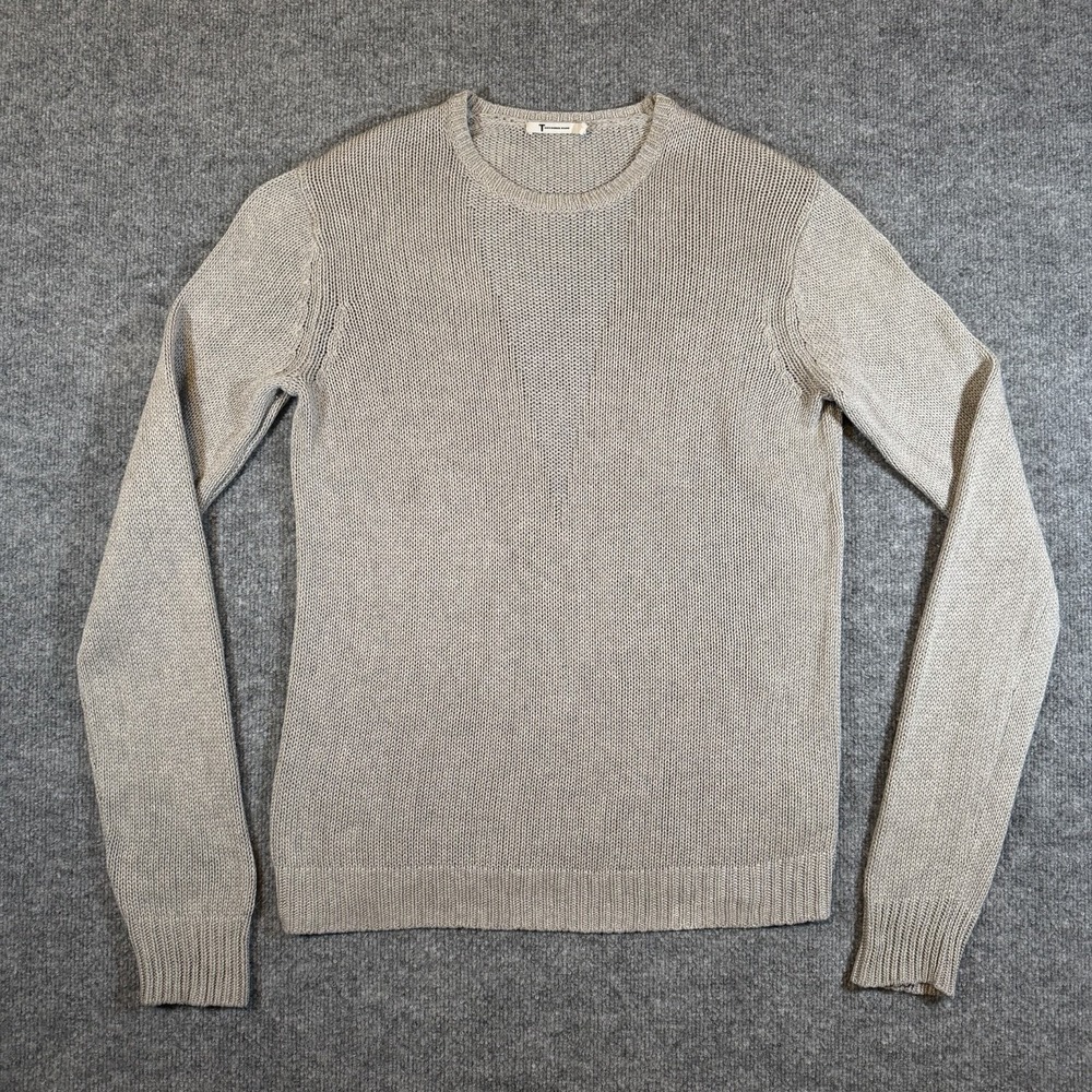 T by Alexander Wang Womens M‎ Gray Knit Long Sleeve Sweater Silk Cotton